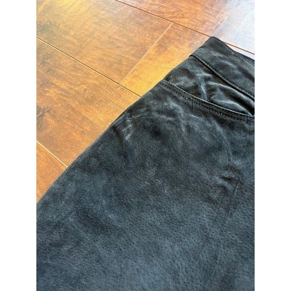 Vintage Jou Jou Skins Suede Leather Biker Y2K Slim Straight Pants Size 13/14 - Picture 9 of 13